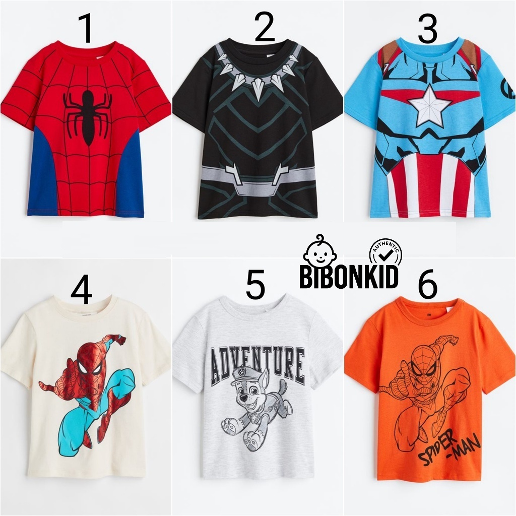 [Bibonkid] เสื้อยืด MAR.VE.L HM US/JAPAN ไซส์ 1.5-2y, 2-4y, 4-6y, 6-8y, 8-10y
