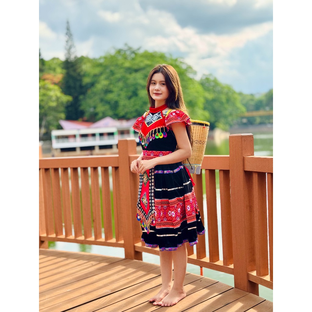 HMong Womens Brocade Costume - HMong Women 6 - Xuan Hang Performance Costume