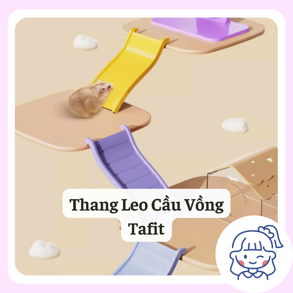 TAFIT Mica พลาสติกปีนบันไดกรงอุปกรณ์ตกแต่งปลอดภัยและสีสวยหนูแฮมสเตอร์ Tang Big Bear Winterwhite Robo