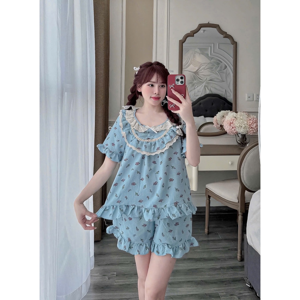 PYJAMA SET KOREAN BEDDING MIXED WITH PATTERN PANTS _TNB03