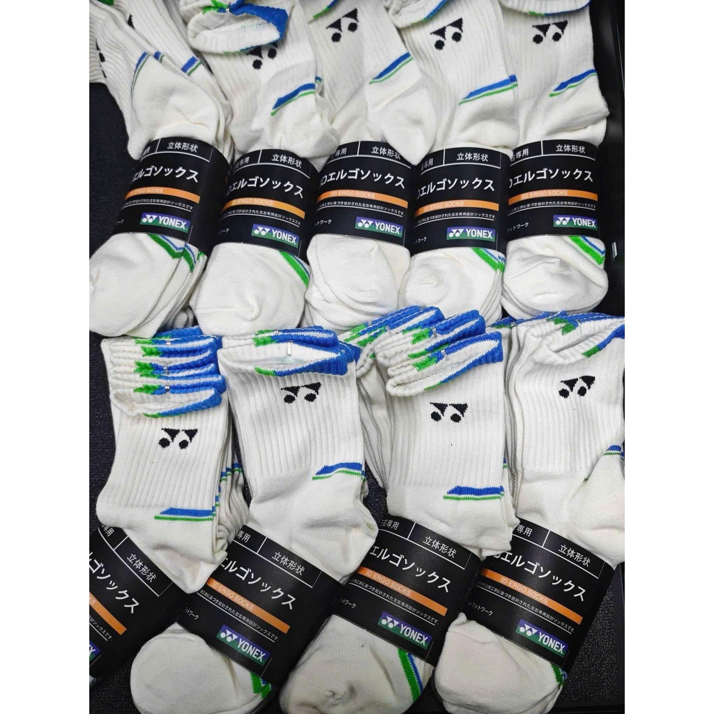 [ถุงเท้า YONEX] ถุงเท้าแบดมินตันคุณภาพสูงสีขาว Yonex 3D ERGO