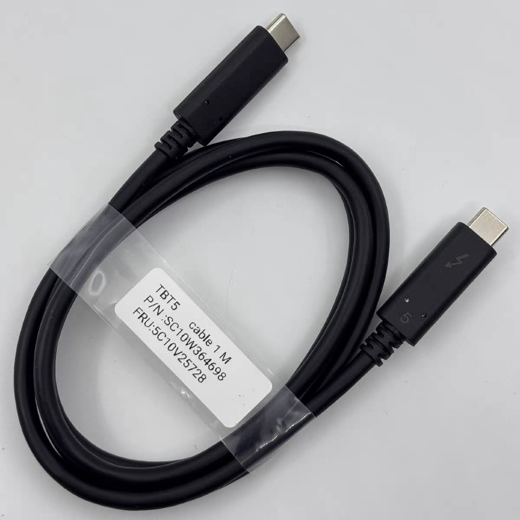 สาย Lenovo ThinkPad Thunderbolt 5 ของแท้ – ความเร็ว 80Gbps, การชาร์จ 240W, รองรับโทรทัศน์ – ยาว 1 ม.