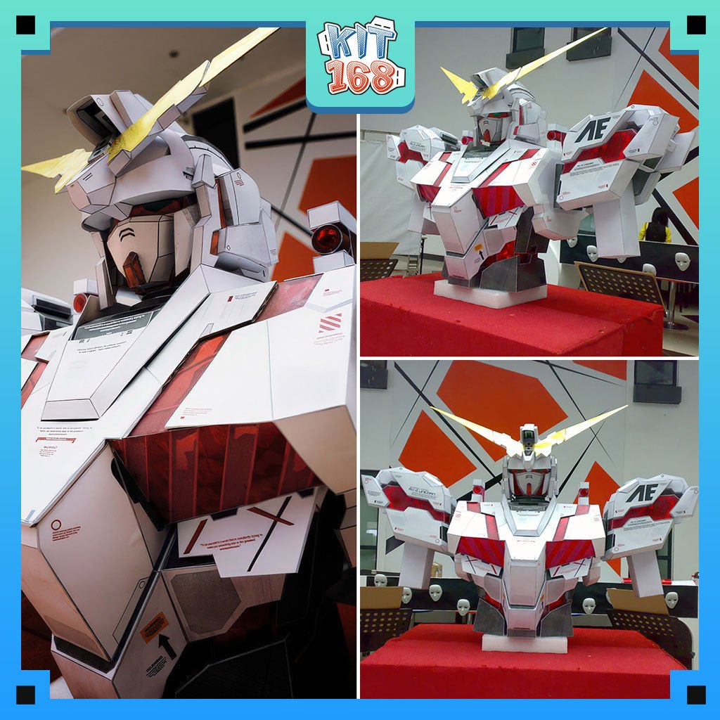 Paper Model Anime Game Robot RX-0 Unicorn Gundam (Bust) - Size X5