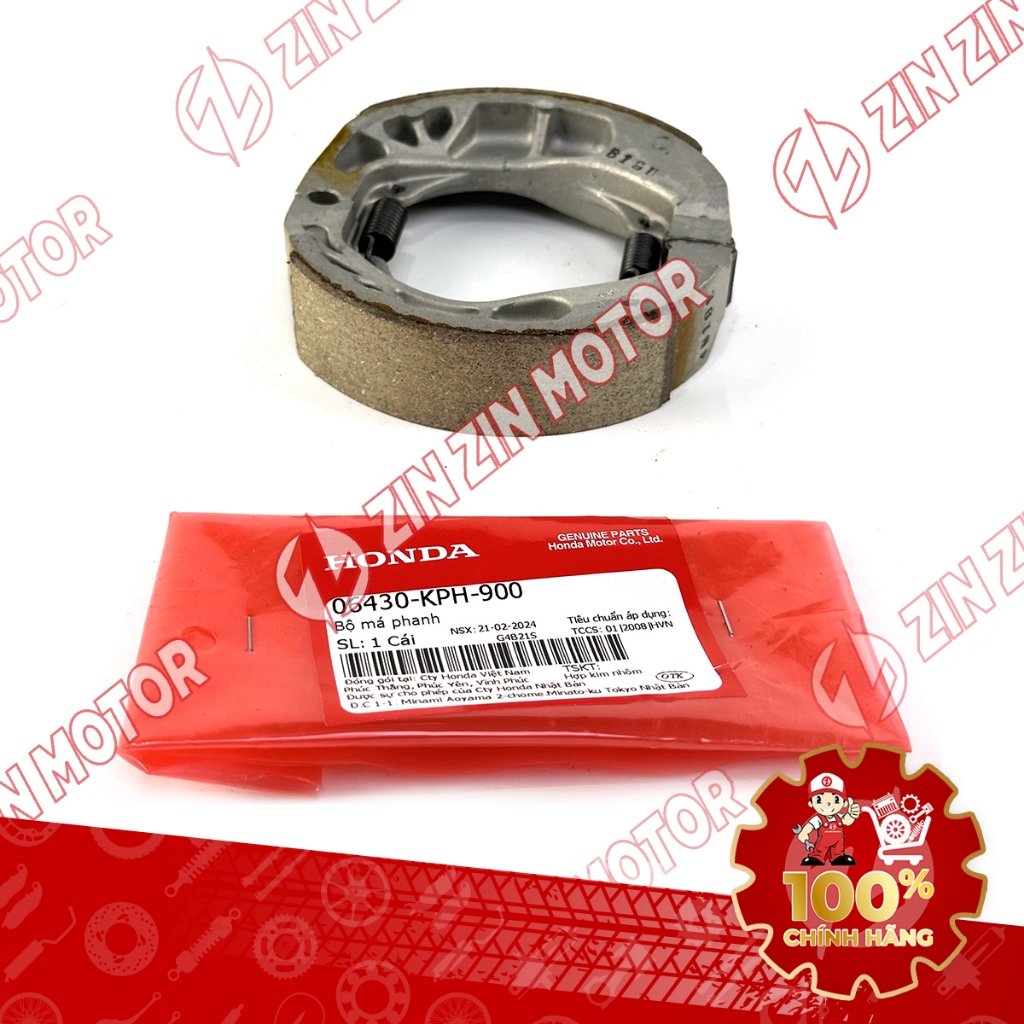 ผ้าเบรคแท้ ผ้าเบรคหลัง Wave Blade 110 2017 - 2025 06430-KPH-900 - ZZM