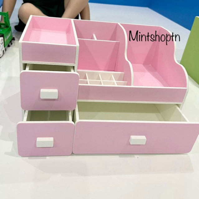 ชั้นวางเครื่องสําอาง max 35cm น่ารัก สีชมพูพาสเทล