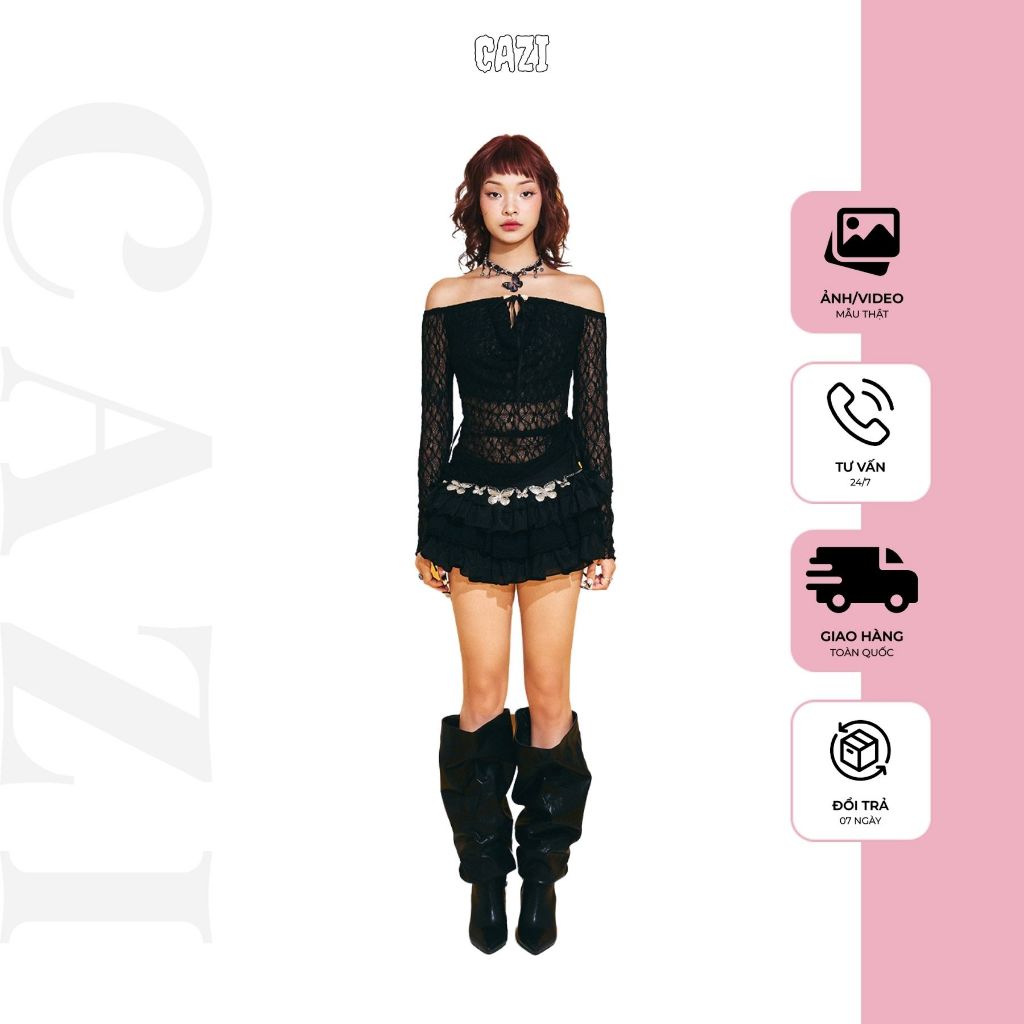 [odd shirt] Cazi Vamp Top - เสื้อปาดไหล่คอเว้า