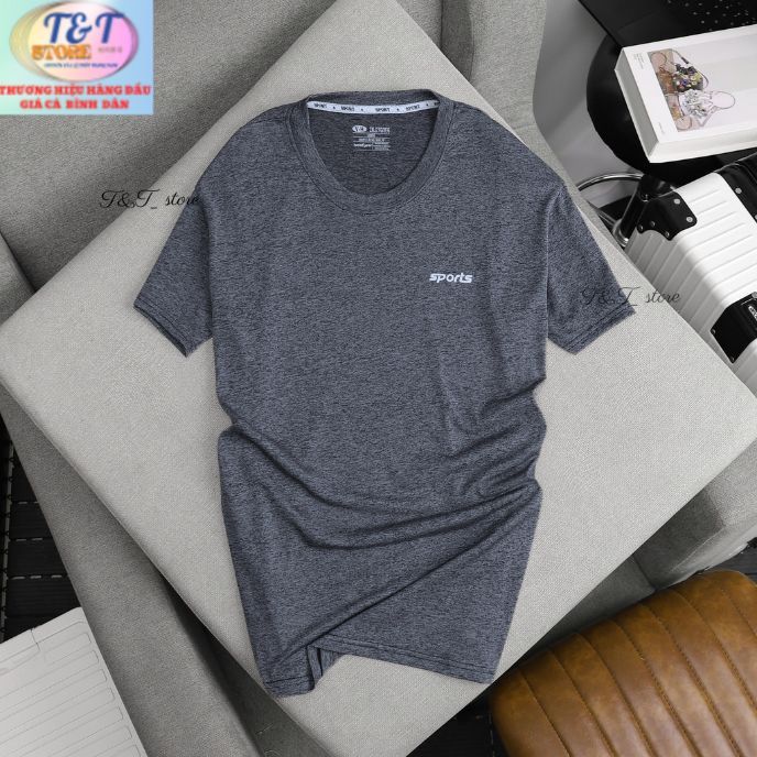 เสื้อยืดผู้ชายขนาดใหญ่ผู้ชายแขนสั้นรอบคอ 4-Way Stretch Sesame ดูดซับเหงื่อ T&T_store