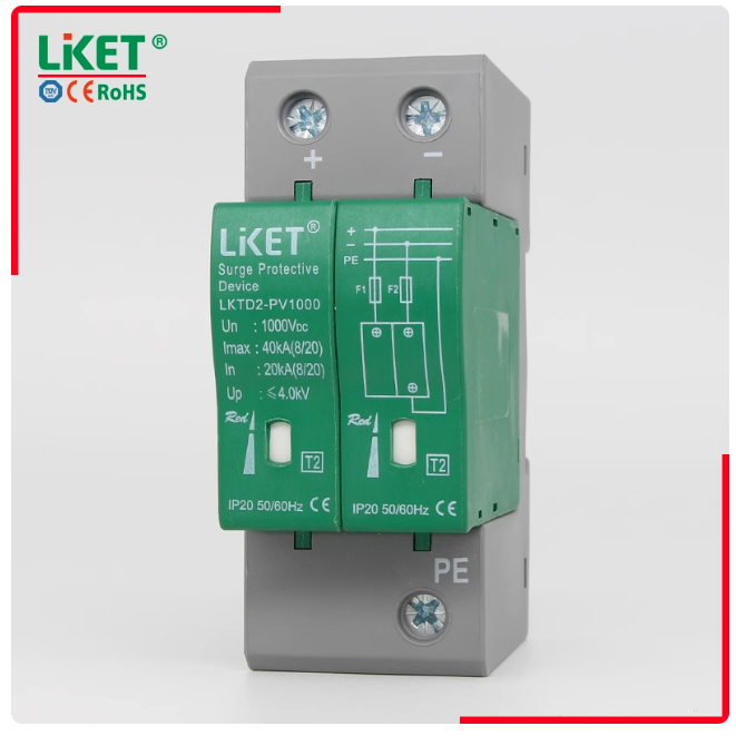 เครื่องป้องกันฟ้าผ่า DC 2P 1000V - LKTD2-PV1000 LIKET