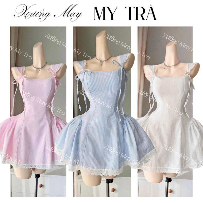 [4 สี - PICTUREจริงดั้งเดิม - AVAILABLE IN SIZE ] ISHAR TWO STRIPED DRESS (ของแท้ 100% MY TRA MAY)