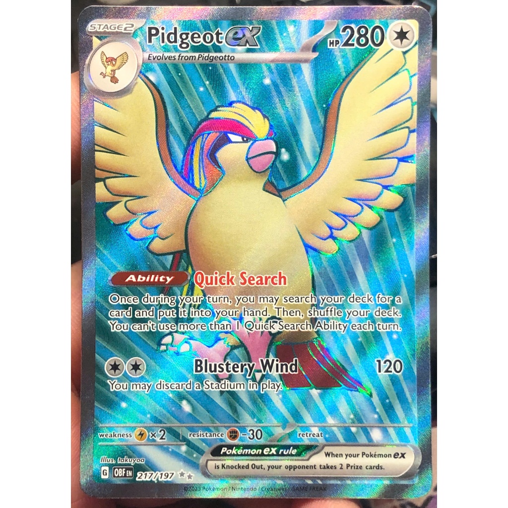 [KW2 Pokemon] [EN] Pidgeot ex Card - 217/197 - Full Art Secret Rare