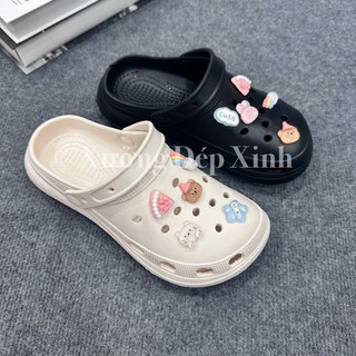 Dép sục nữ siêu xinh, dép sandal đi học kèm nút gắn dép đi mềm, siêu êm