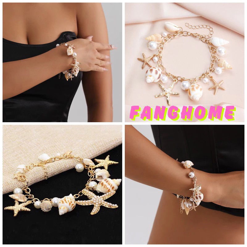 BRACELETS - SEA STAR BRACELETS Snail MIX CHARM BEADS SEA TRAVEL BOHEMIAN STYLE PHOTO ACCESSORIES
