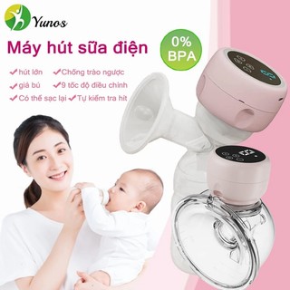 Yunos Máy hút sữa điện đơn không dây, Máy vắt sữa cao cấp 9 chế độ hút không gây đau rát, kích sữa và có chế độ massage