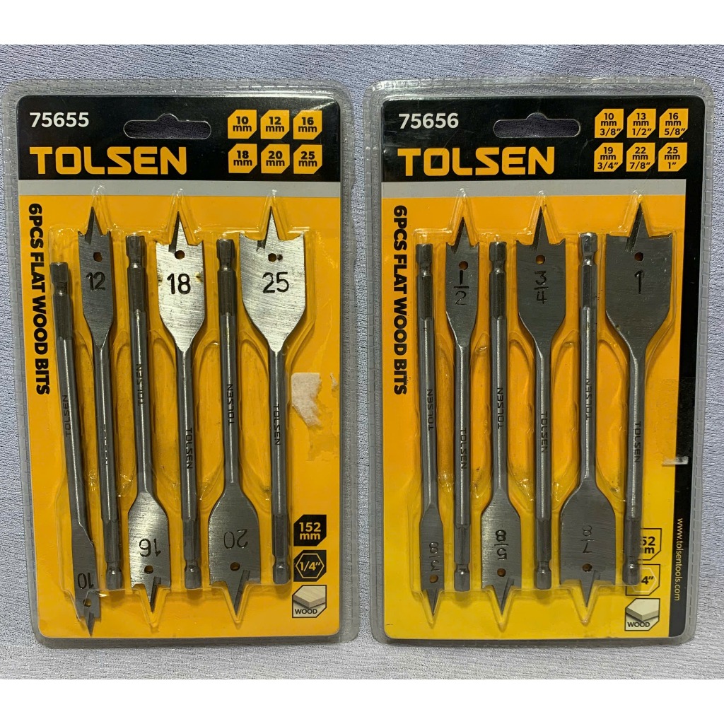 ชุดดอกสว่านไม้ 6 ชิ้น -Tolsen 75656,75655 GENUINE TOLSEN