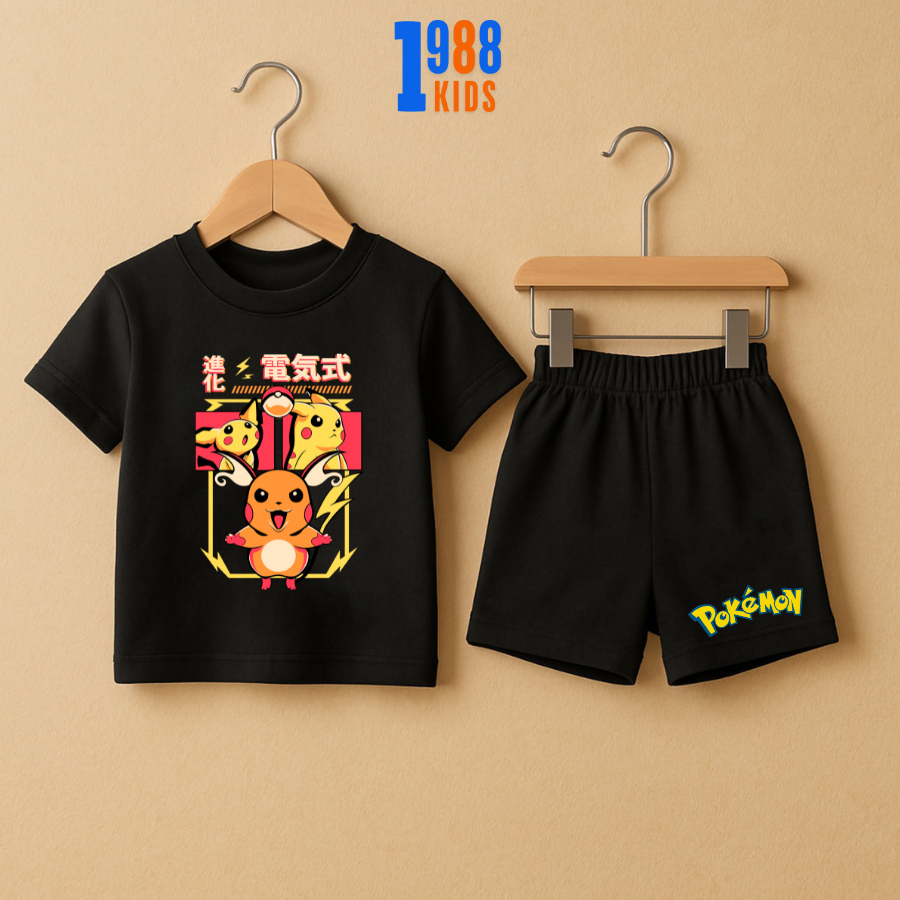 ชุดเสื้อยืดเด็กทารกสุดน่ารักพิมพ์ลายโปเกมอนมากมาย สูทผ้าคอตตอนยืด 4 ทาง เท่ๆ รหัส PO04