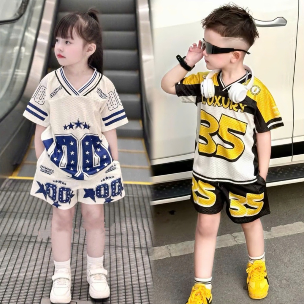 Bonbi Street Boy Boy เสื้อผ้าเด็กชุดฤดูร้อนน่ารักพิมพ์ผ้าฝ้ายนุ่มยืดดูดซับเหงื่อ