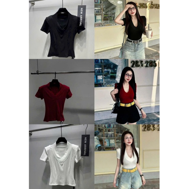 เสื้อยืด HEARTNECKLACE จาก BASIC SLIM SLEEVES MS10299