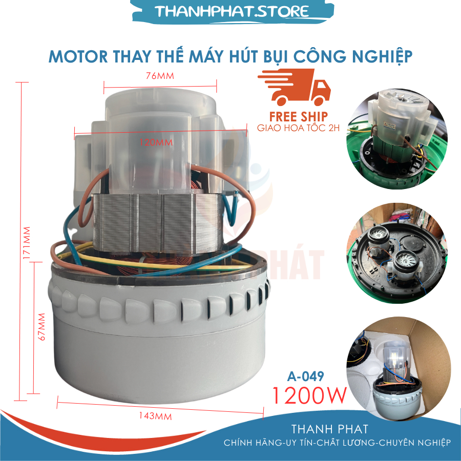 DRY VACUUM CLEANER MOTOR & WATER A-049 (ITALY) 1000W-1200W-1400W-1600W