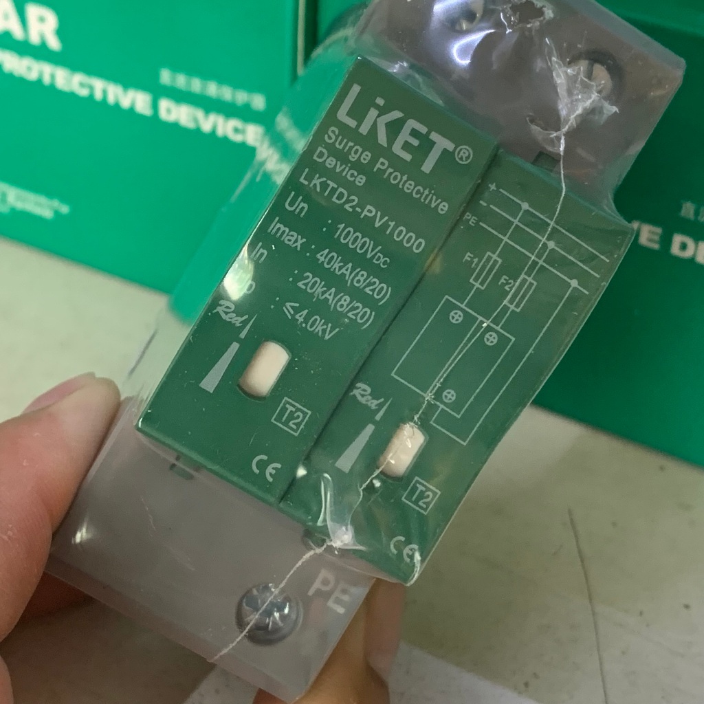 ป้องกันฟ้าผ่า DC ของแท้ SPD Liket LKTD2-PV1000 Un 1000V