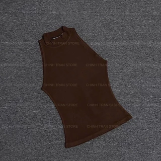 เสื้อกล้ามบอดี้คอนคอปกสูงของผู้หญิงทําจากผ้าฝ้ายที่เนียนนุ่มเย็นและผู้หญิงในหลายสีพื้นฐาน - ร้านชิน