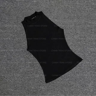 เสื้อกล้ามบอดี้คอนคอปกสูงของผู้หญิงทําจากผ้าฝ้ายที่เนียนนุ่มเย็นและผู้หญิงในหลายสีพื้นฐาน - ร้านชิน