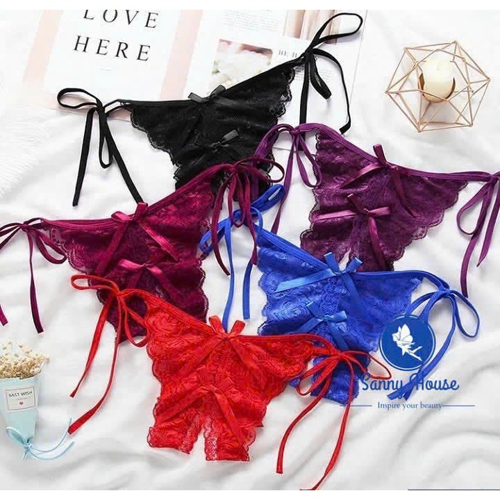 QTH255 Sanny House Sexy Slit Lace Thongs
