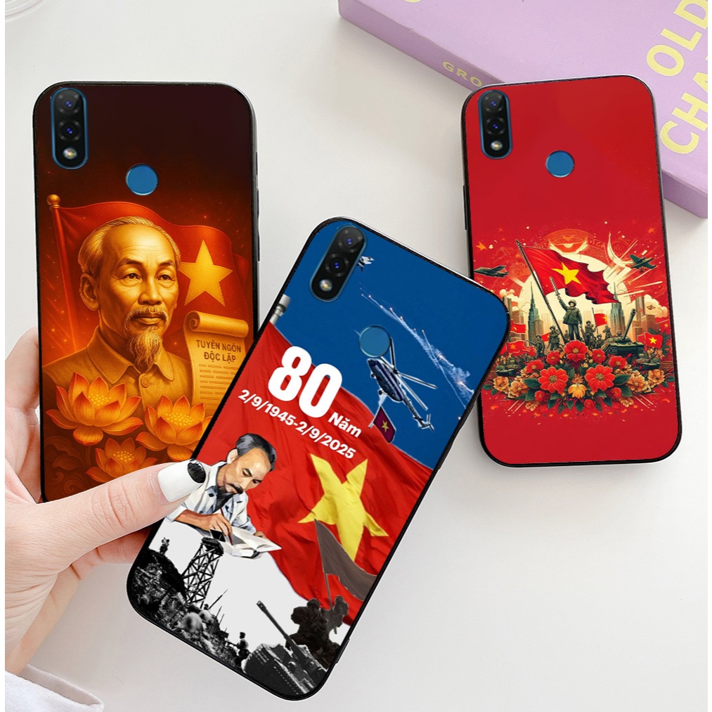เคส Vsmart Joy 2 Plus / Joy2+ พิมพ์ลายธงชาติแดงน่ารักและดาวเหลืองของลุงโฮ