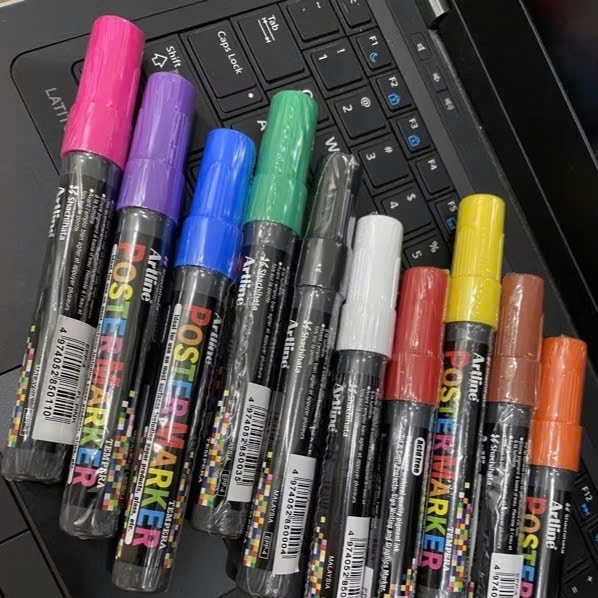 HCKT [THANH LONG] - ปากกาแปรงทาสี ARTLINE สําหรับกระดานวาดภาพกระจก / ปากกามาร์กเกอร์โปสเตอร์ Artline