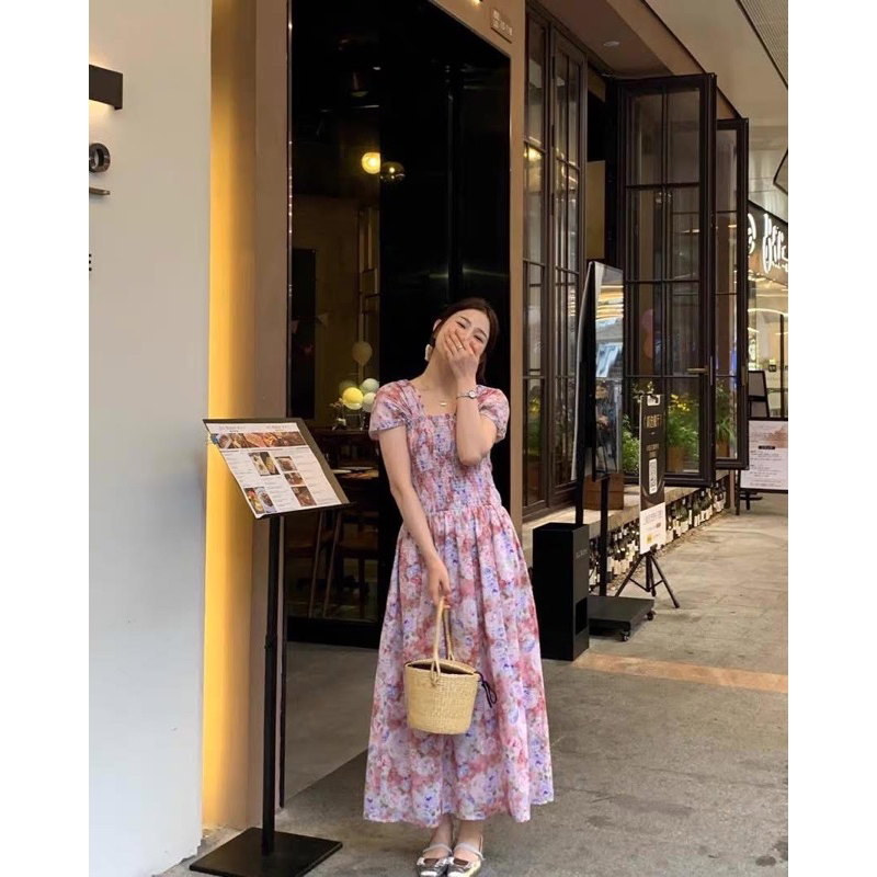 เดรสลายดอกสวยๆ ใส่ได้ 2 แบบ มาตรฐาน Y.jia