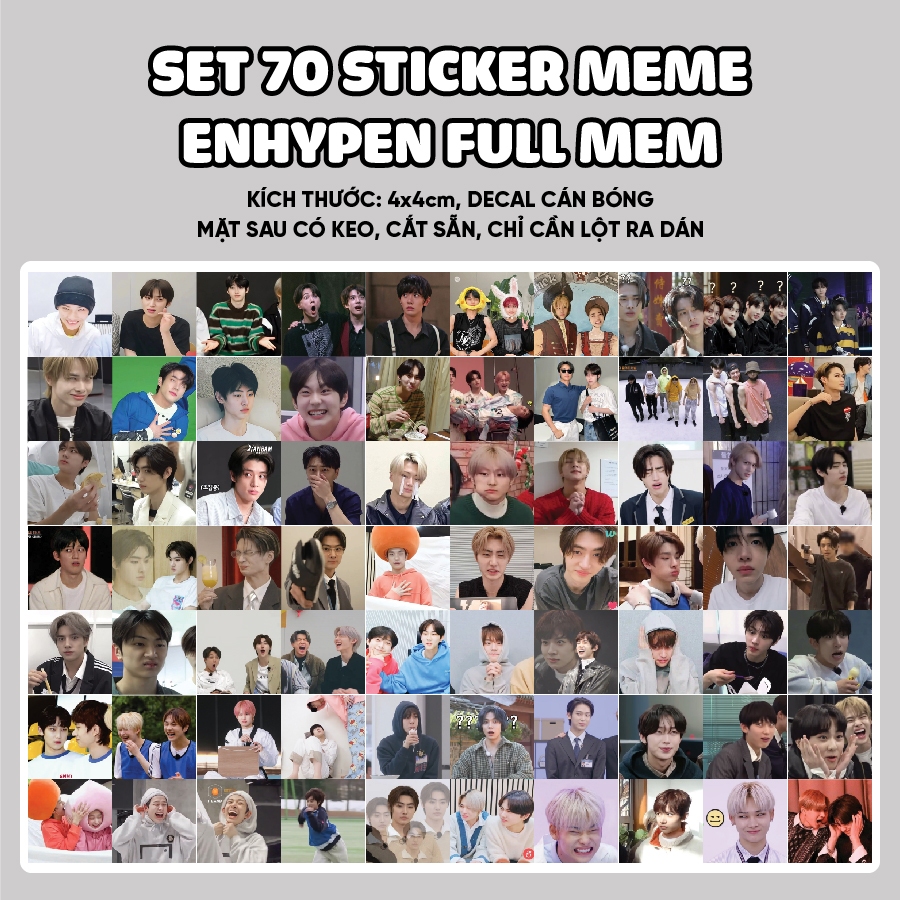 ชุดสติ๊กเกอร์ปิดผนึก ENHYPEN MEME FULLMEM 70 ชิ้น ขนาด 4x4ซม.