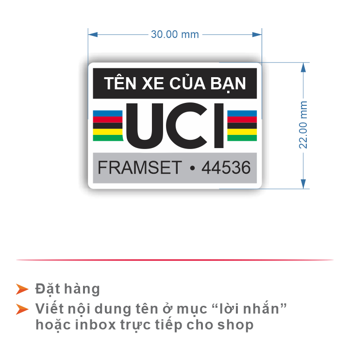 สติ๊กเกอร์ข้างจักรยาน Uci l