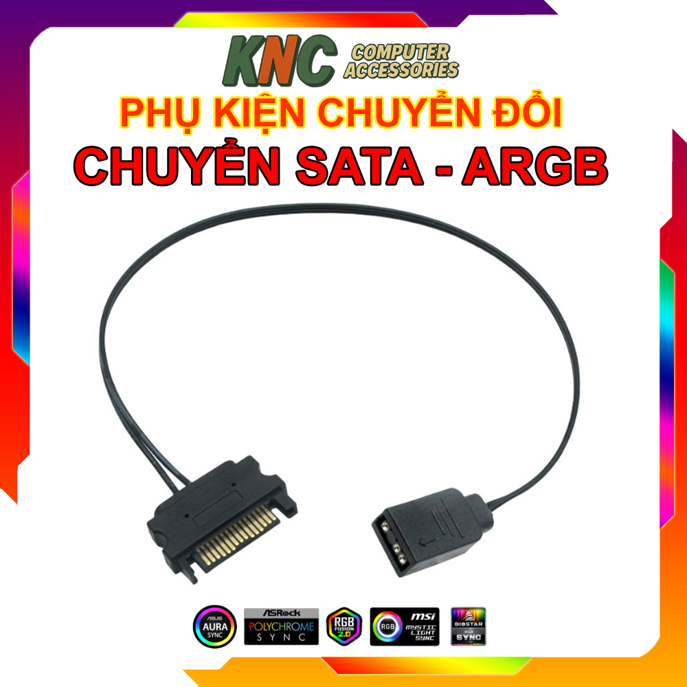 สายแปลงไฟจากพอร์ต Sata เป็นปลั๊ก 3Pin ARGB 5v