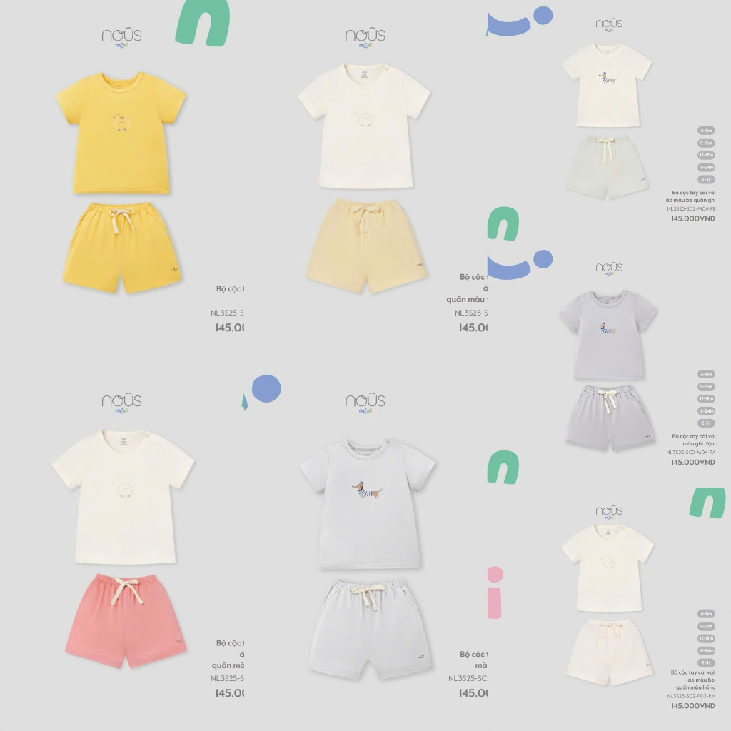 NOUS MINI - ชุดสายสะพาย Nous mini 6M 9M 12M 18M 2Y - SS25.T4A - MF05A - FT4C