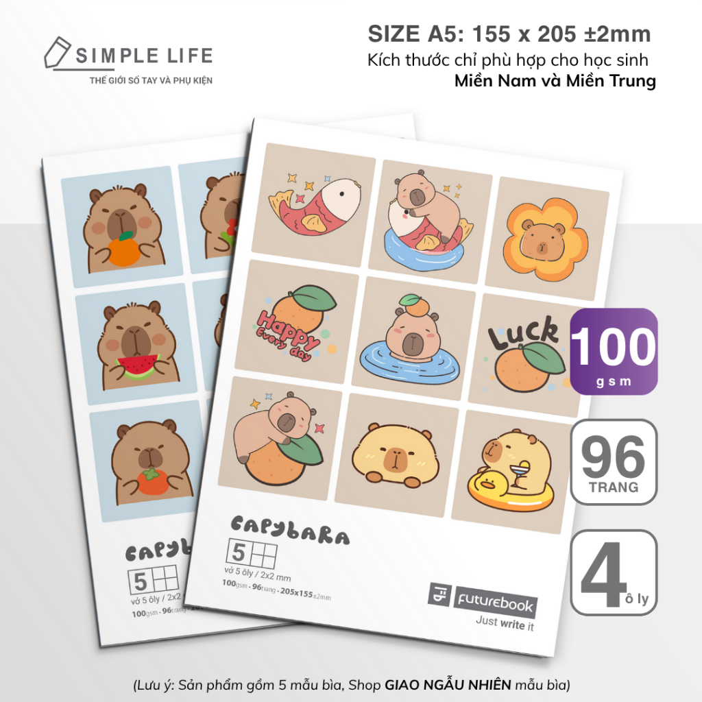 โน๊ตบุ๊คนักเรียน - Capybara Futurebook 96 หน้า 100 แกรม (DK-HS041)