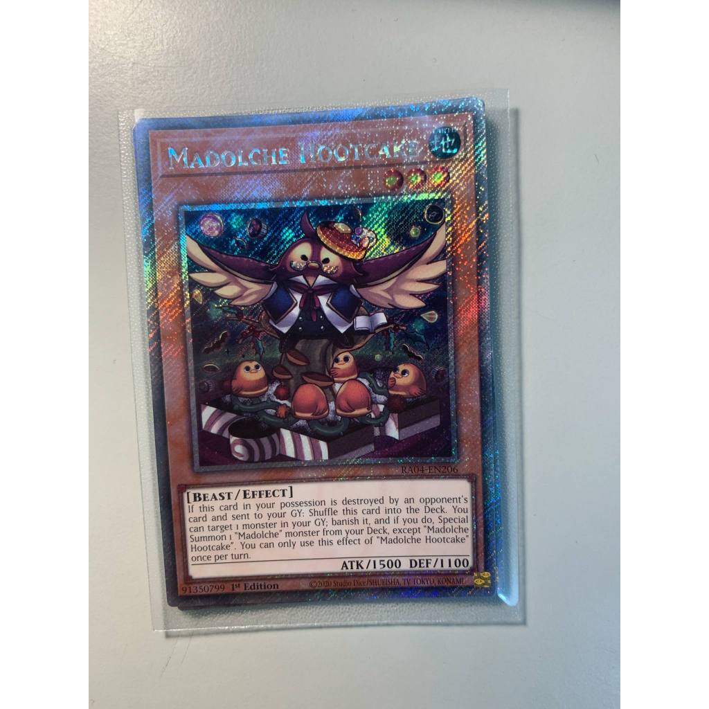 การ์ด Yugioh ของแท้ Madolche Hootcake RA04-EN206 แพลทินัม