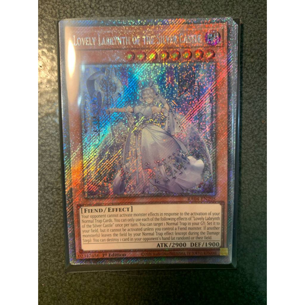 การ์ด Yugioh ของแท้ Lovely Labrynth of the Silver Castle RA04-EN295 แพลทินัม