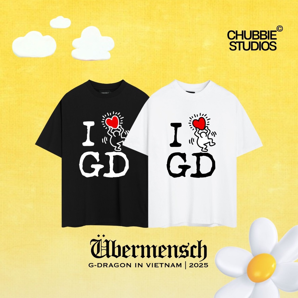 [G-DRAGON VIETNAM 2025] เสื้อยืดผ้าฝ้ายยืด Unisex พิมพ์ลาย GD 001 - CHUBBIE STUDIOS