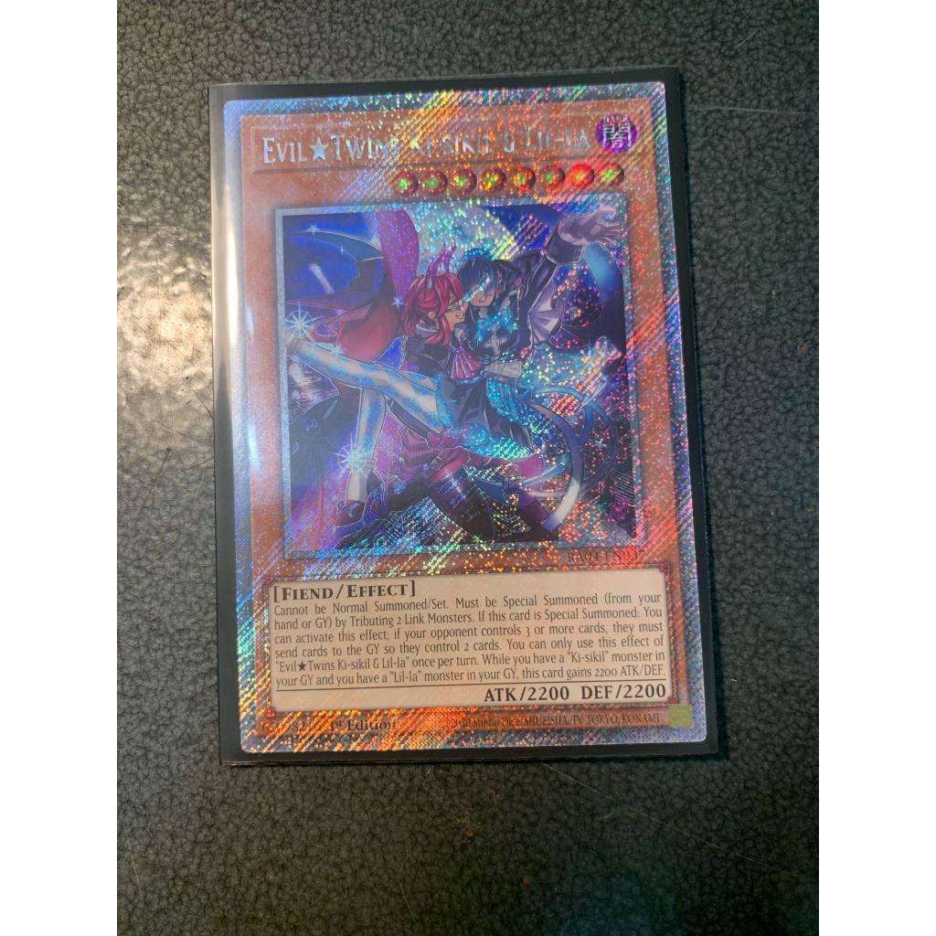การ์ด Yugioh ของแท้ Evil*Twins Ki-Sikil & Lil-la RA04-EN037 แพลทินัม