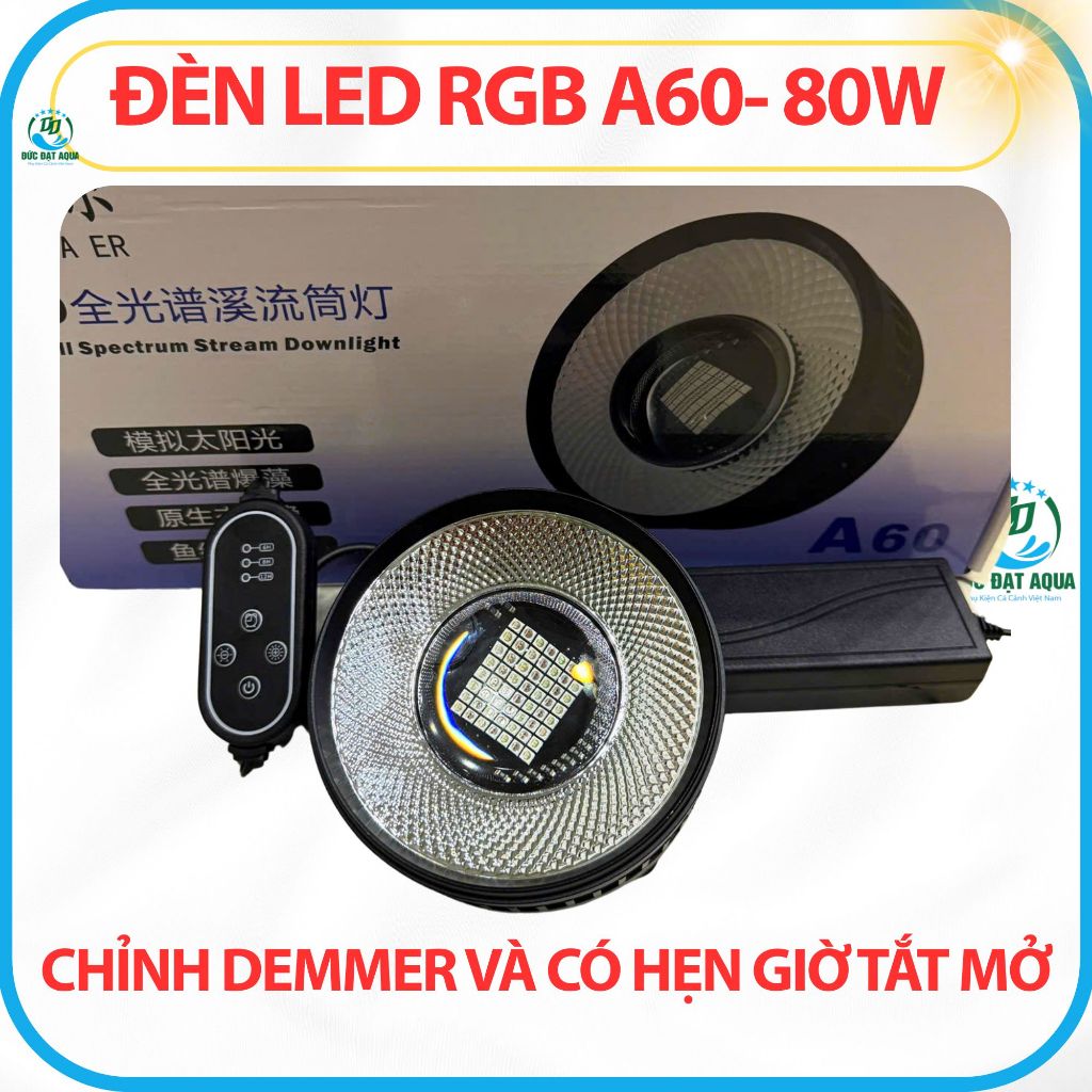 A60 รุ่นอัพเกรดของ ZAQUA RGB + UV กําลังสูง 60 & 80W และตัวจับเวลาปลาสีแดงไม่ใช่น้ําสีแดง