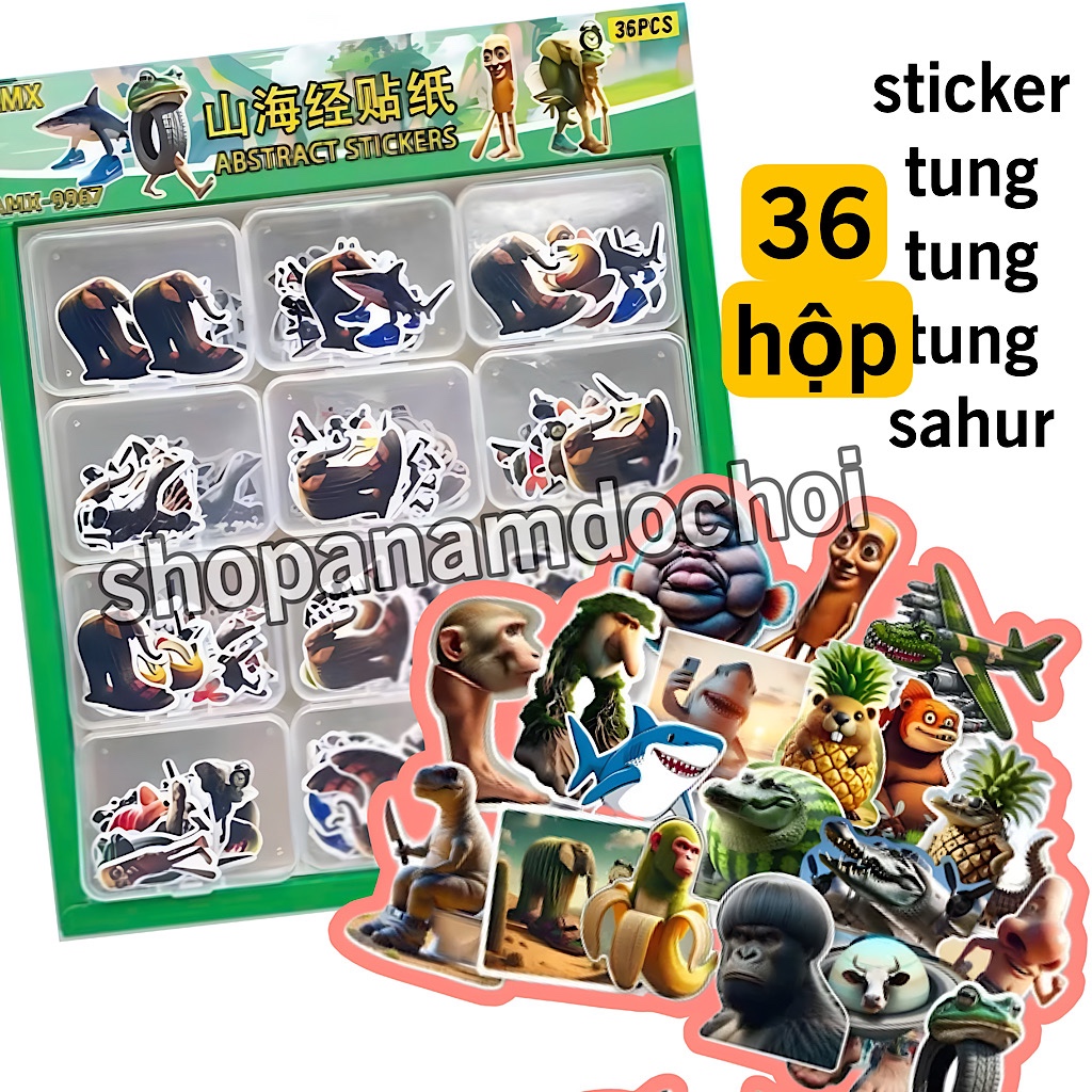 ถาด 36 กล่องของสติกเกอร์ ทะเยอทะยาน สติกเกอร์ AI สมองเน่า