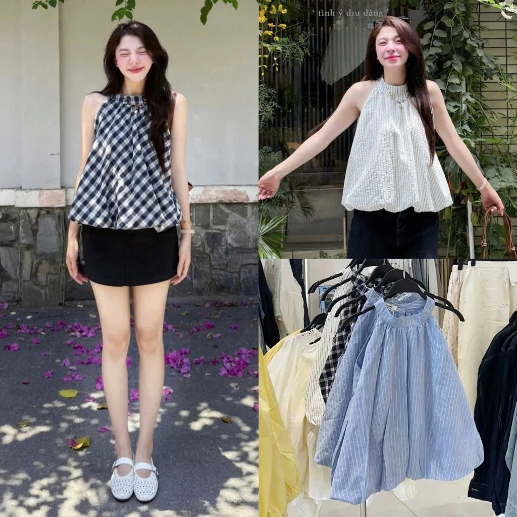 เสื้อเบลาส์คอปกพัฟผู้หญิงฟรีไซส์ดีไซน์ผู้หญิงเฉพาะกลุ่ม ก46