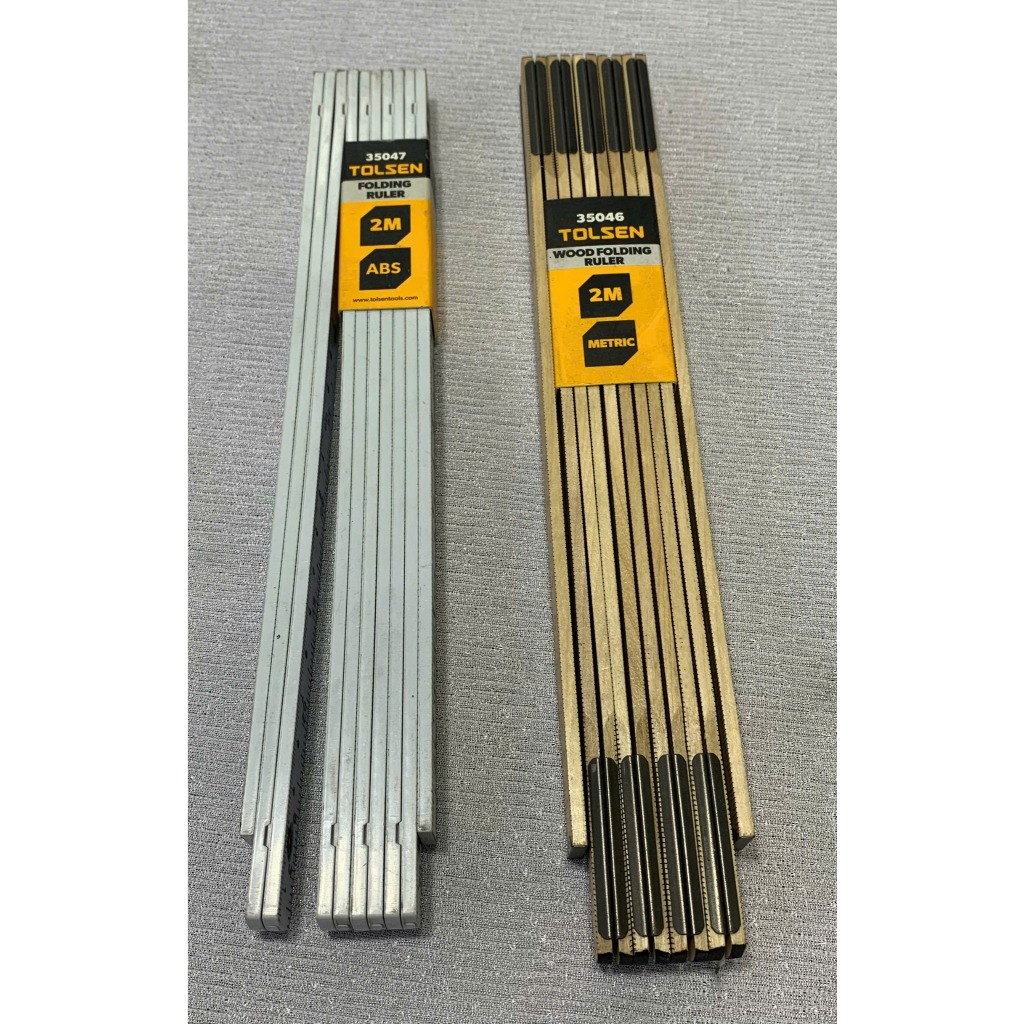 2M WOODEN RULER -Tolsen 35046-PLASTIC RULER 2M-Tolsen 35047