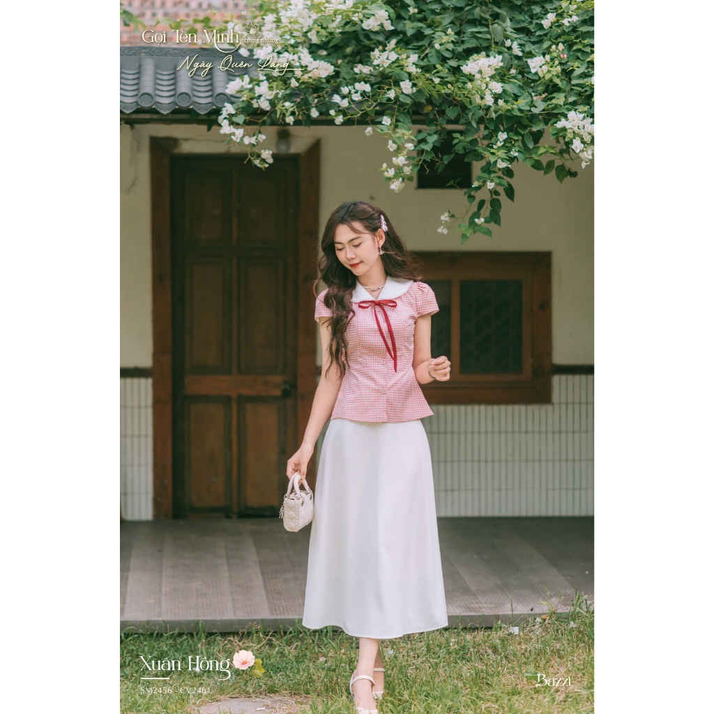 Bazzi design กระโปรงทรงเอสีพื้นดีเทลเอว-ถ่ายจริงเอง