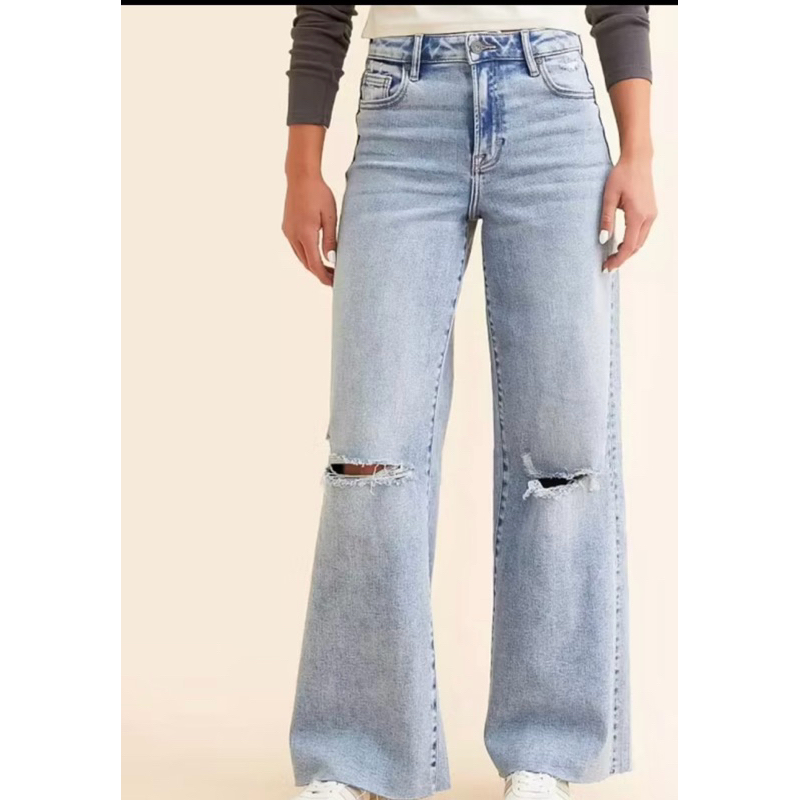 Vnxk กางเกงยีนส์ผู้หญิง (ไซส์ 25 เอว 70-74)(size 28eo 78-82)(sz 31eo 84-88) ไซส์ใหญ่ ขาลงซ่อนแบรนด์เ