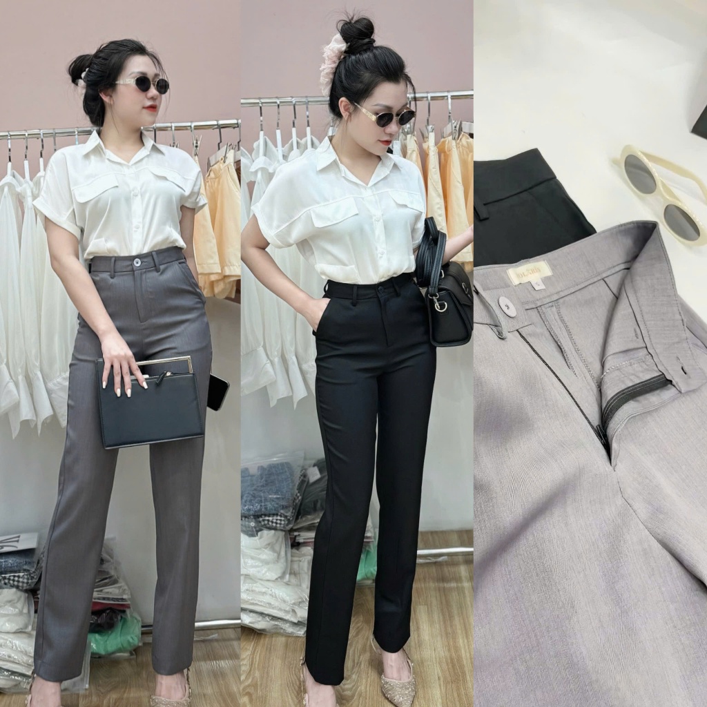 MS249:HACK STYLE HIGH RISE STAND-UP TROUSERS. ขนาดใหญ่ตั้งแต่ 40-95กก.