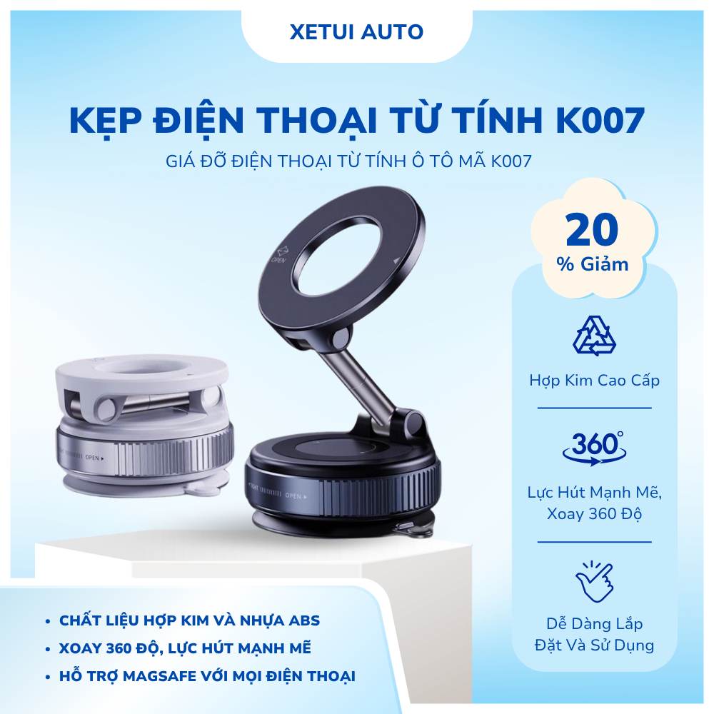 K007 ที่วางโทรศัพท์แบบแม่เหล็ก 360 หมุนได้ โลหะผสมคุณภาพสูง - XITUI AUTO