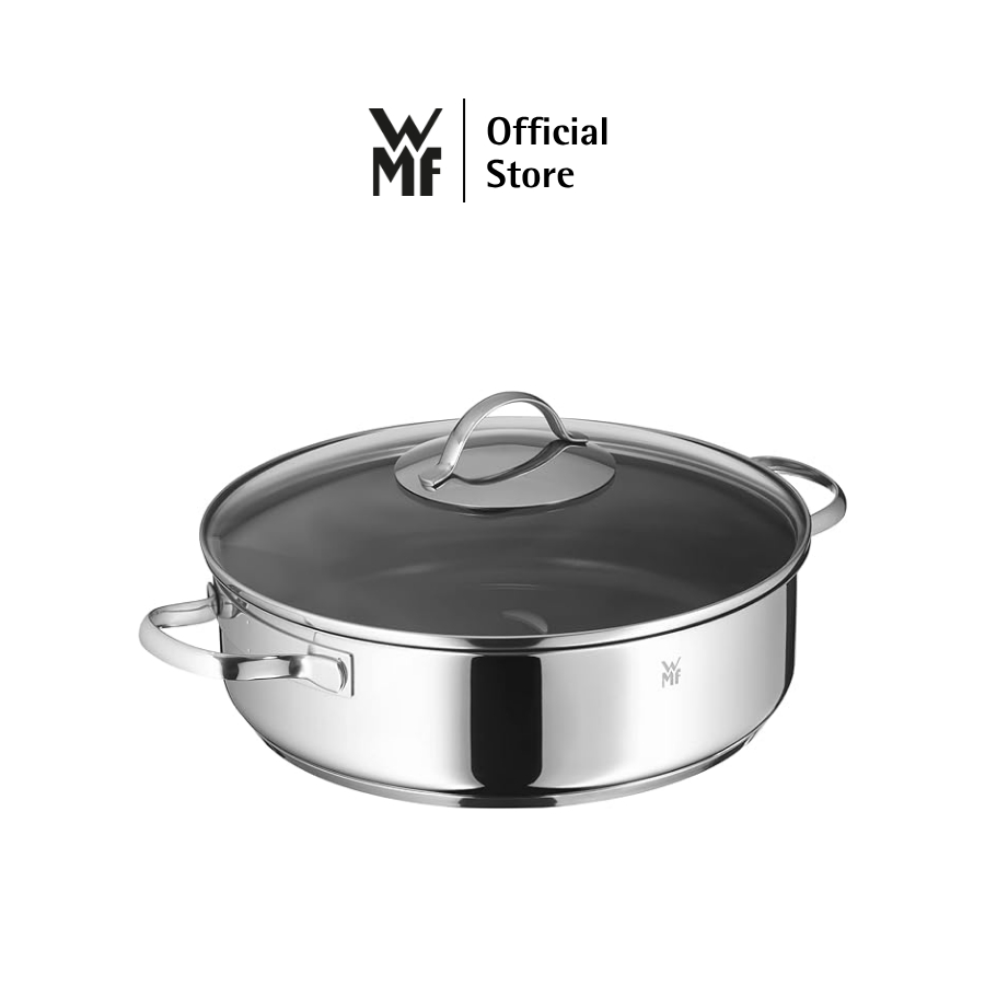 WMF ปีศาจ หม้อและกระทะแบบไม่ติดมัลติฟังก์ชั่น 28 ซม. พร้อมฝาปิดทําจากสแตนเลสสําหรับเตาทุกประเภท