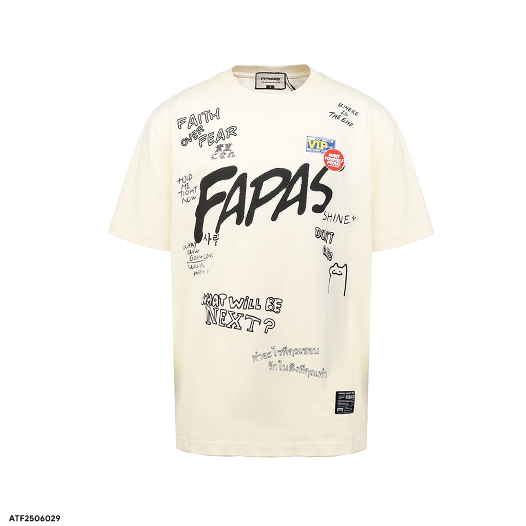 เสื้อยืด Fapas Relaxed Gonna ผ้าฝ้ายเนื้อนุ่ม 100% ดูดซับเหงื่อ เย็นสบาย สไตล์อ่อนเยาว์