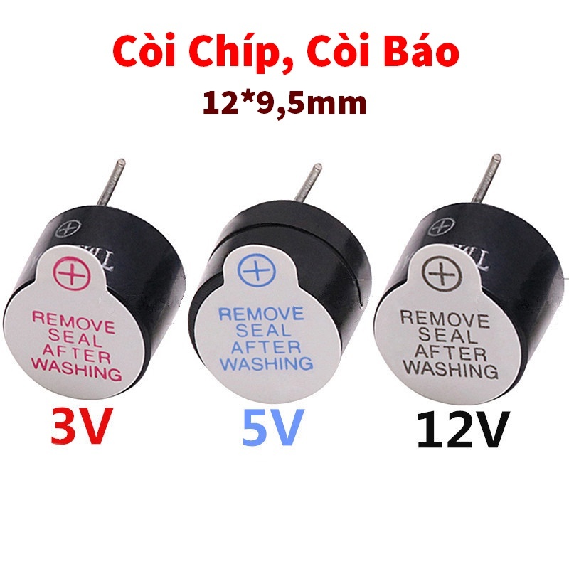 ชิป Buzzer, ไซเรน 3V 5V 12V 12*9.5mm - Buzzer Buzzer