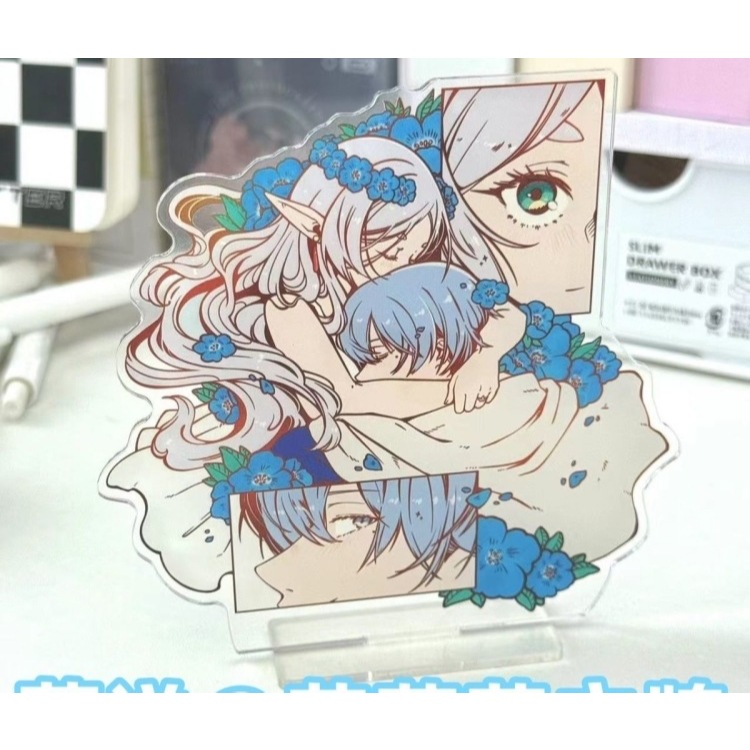 Lovely Blue Frieren and Himmel Team Couple Model Size 10cm